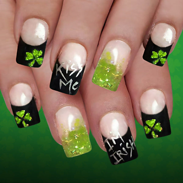 St. Patrick's Day Black French Green Clover