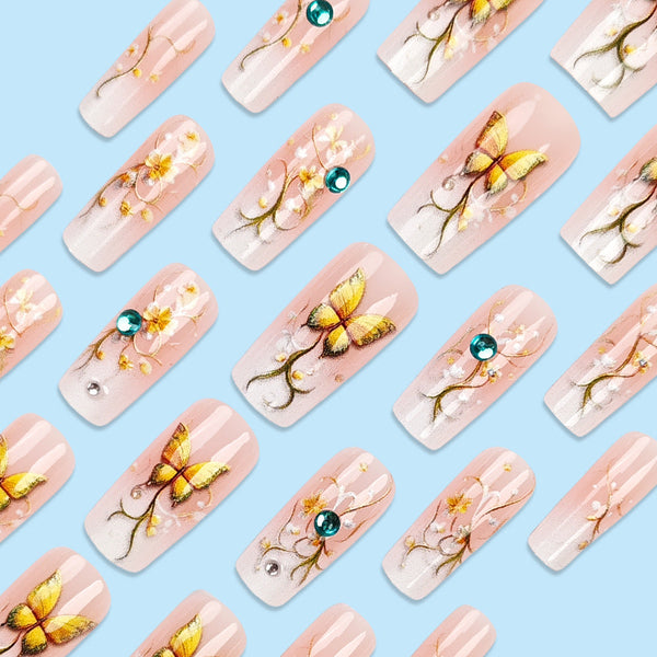 12 Sizes-24 Pcs Press On Nails CZ466-B7