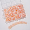 240 Pcs Glitter French white edge manicure short almond nail