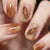 Golden Flower Feather Nail Art