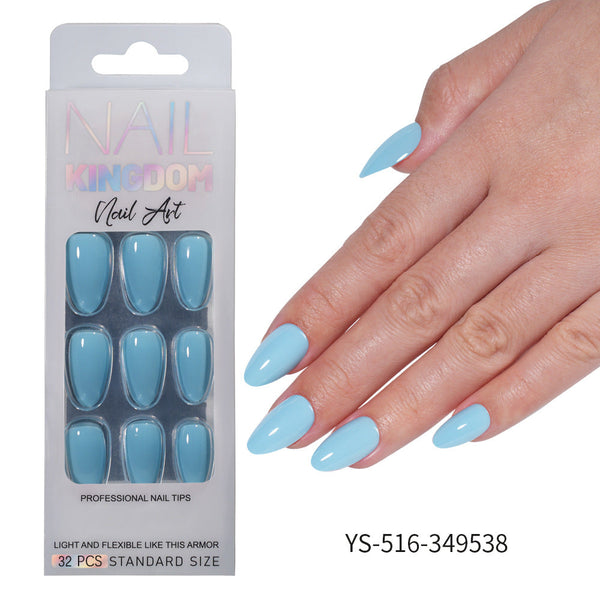 32 Pcs Aurora fine flash short almond manicure
