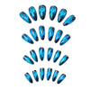 12 Sizes-24 Pcs Press On Nails Royal blue w-88