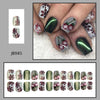 24pcs/Set Press On Nails JB985 green cat eye
