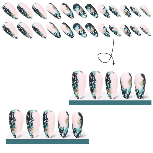 Green Halo Dye Droplet Nail