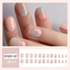 Pink blue contrasting marble patterned fake nail patches